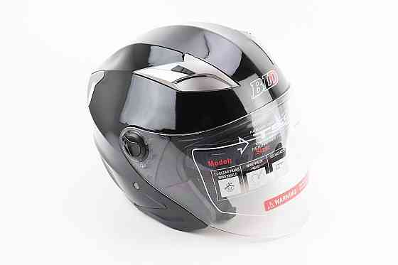 Шолом відкритий+відкидні окуляри BLD-708 М (57-58см), ЧОРНИЙ глянець Киев