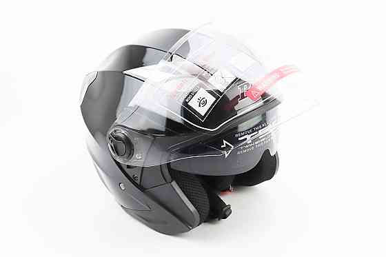 Шолом відкритий+відкидні окуляри BLD-708 М (57-58см), ЧОРНИЙ глянець Киев