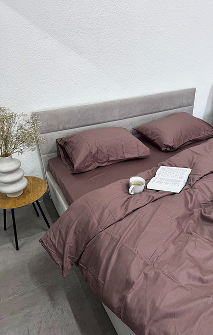 Ecotton Комплект постільної білизни Ecotton Євро 210х220 см однотонний коричневий Stucco Киев - изображение 2