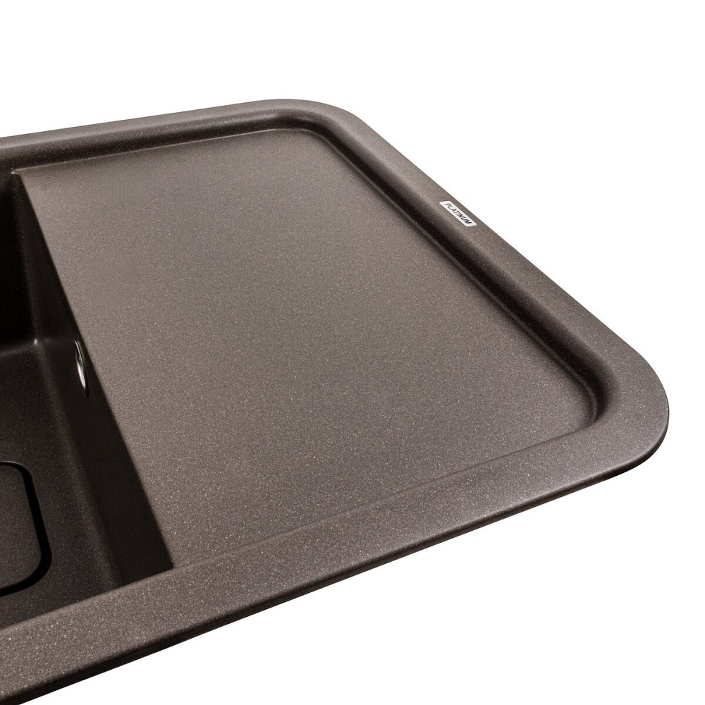 PLATINUM Гранітна мийка для кухні Platinum 7850 CUBE матова Темна скеля Київ - фото 4