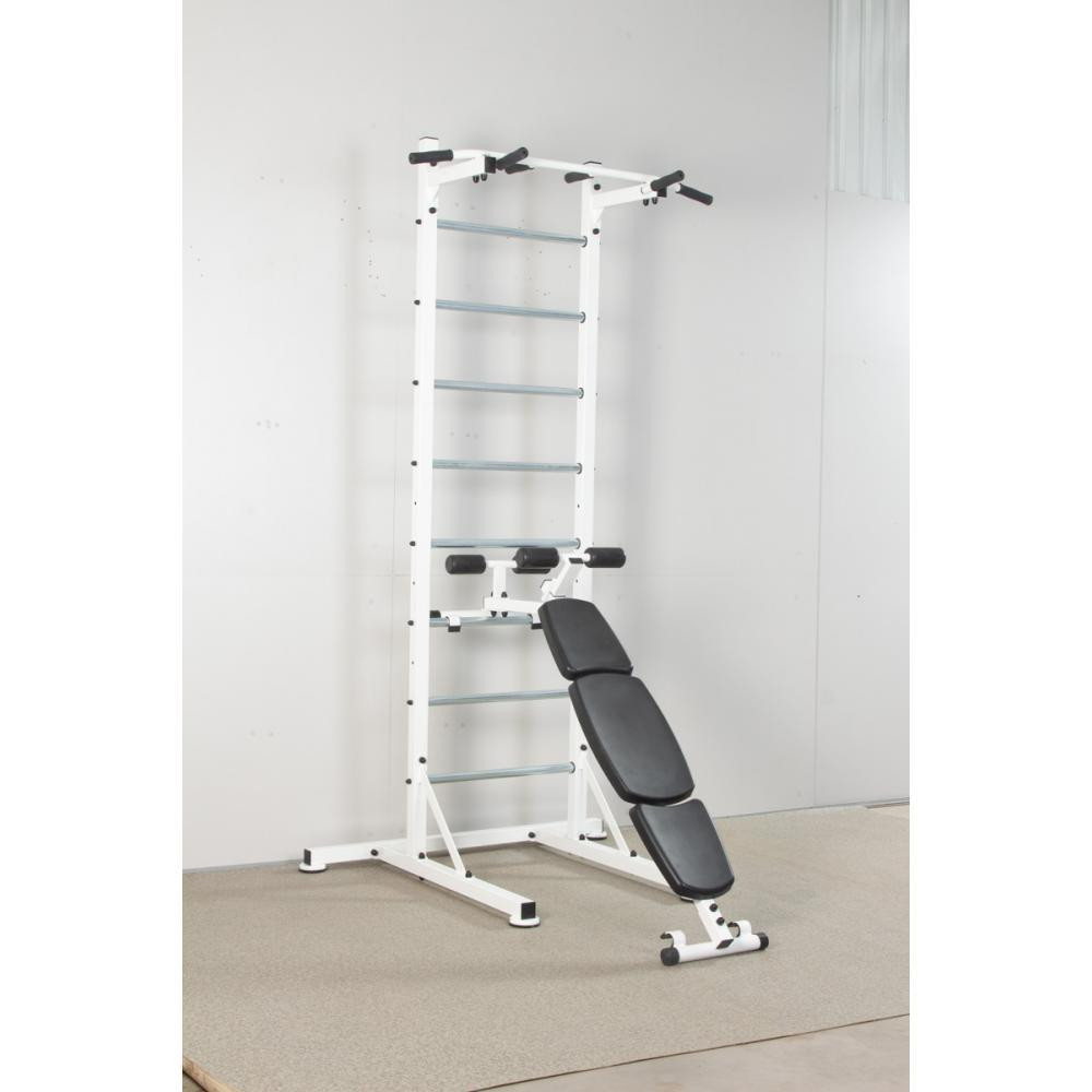 Шведська стінка пересувна Universal White Pro+ універсальна без кріплень лава для преса турнік бруси Кам'янське - фото 5