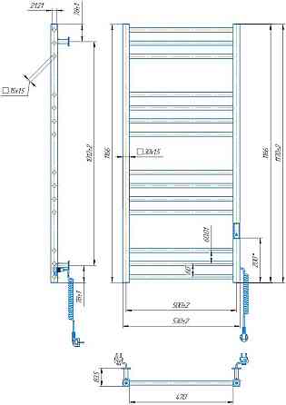Электрический полотенцесушитель Mario Киото-I 1170х530/500 TR К 2.0 Киев