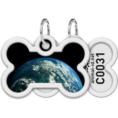 Адресник для животных WAUDOG Smart ID с QR паспортом "Земля", кость 40х28 мм (231-4029) Винница