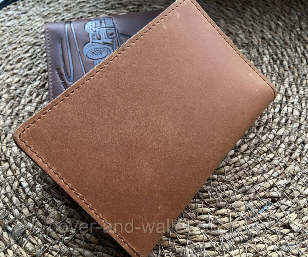 Універсальна шкіряна обкладинка для водійських прав жовтого кольору ST Leather Київ - фото 7