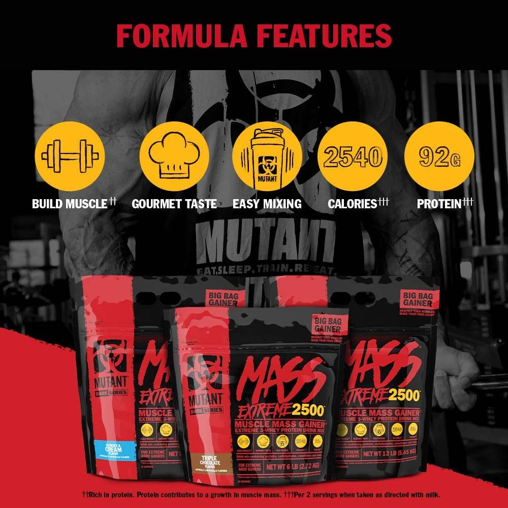 Гейнер Mutant Mass XXXtreme 2720g (Cookies cream) Луцьк - фото 3