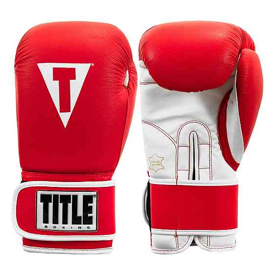 Боксерські рукавиці TITLE Boxing Pro Style Leather Gloves3.0 Red/White 12 oz (бинти 4м. в комплекті) Каменское