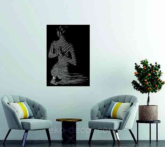 Декоративне настінне Панно «Жіноче тіло», Декор на стіну 90*62 см, Чорний Київ