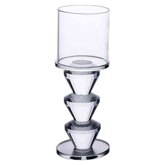 Підсвічник скляний 6×16.5 см на одну свічку підсвічник келих на ніжці декоративний прозорий HP-4-29L Київ