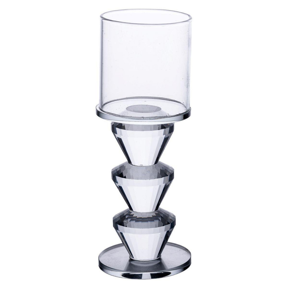 Підсвічник скляний 6×16.5 см на одну свічку підсвічник келих на ніжці декоративний прозорий HP-4-29L Київ - фото 1