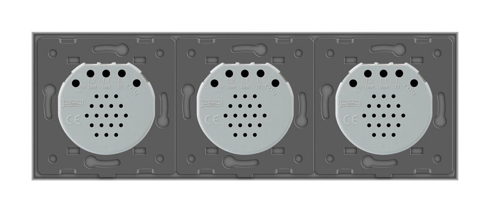 Сенсорний диммер 3 сенсора (1-1-1) Livolo сірий скло (VL-C701D/C701D/C701D-15) Коломия - фото 3