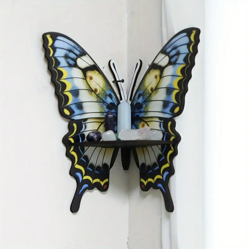 Угловая настенная полка из дерева Бабочка, 23×27.5см, органайзер для хранения из дерева, type G Каменец-Подольский - изображение 1