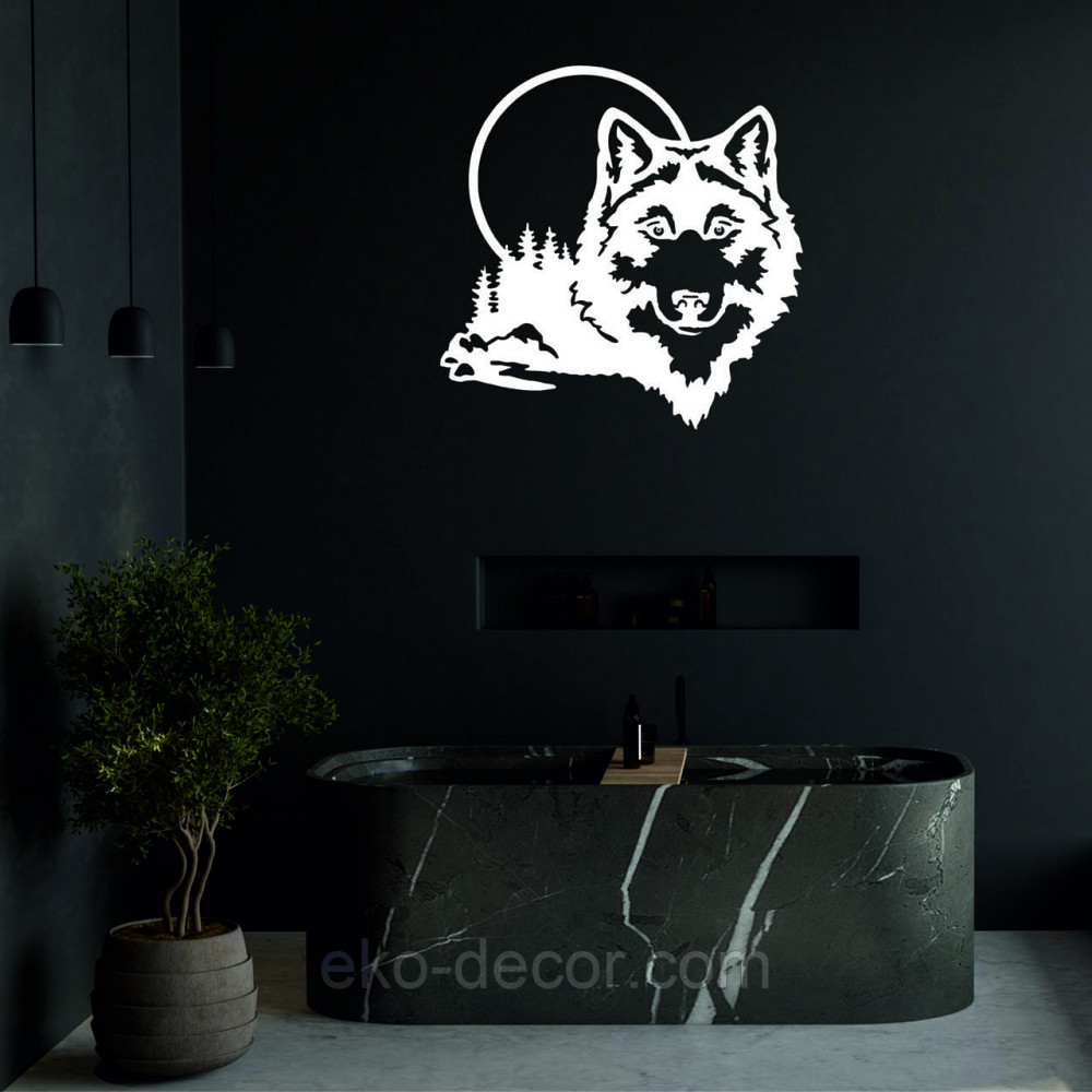 Декоративное настенное Панно «Волк», Декор на стену 70*70 см, Белый Киев - изображение 7