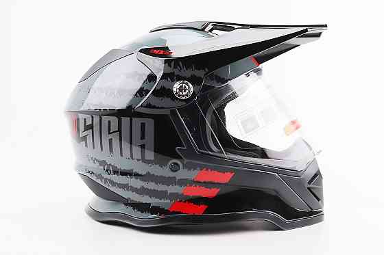 Шолом кросовий/ендуро/АТV зі склом BLD-819-7 S (55-56см), ЧОРНИЙ/СІРО-ЧЕРВОНИЙ Киев