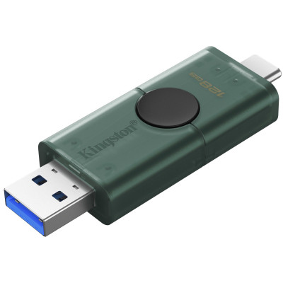 USB флеш накопитель Kingston 128GB DataTraveler Duo USB 3.2 / Type-C Black/Green (DTDEG2/128GB) Винница - изображение 11