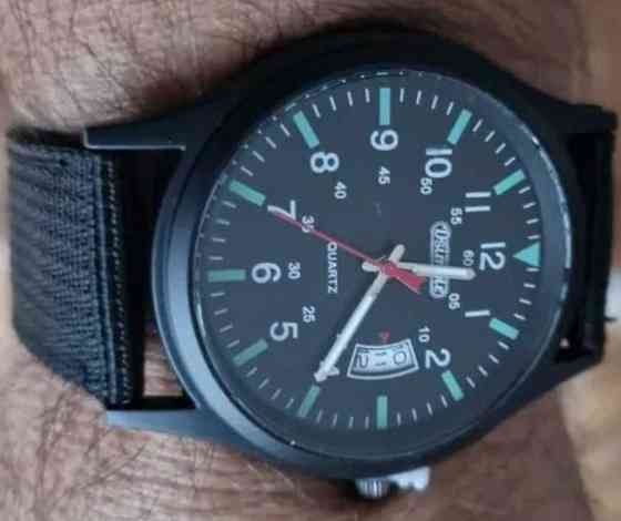 Модные мужские наручные часы с нейлоновым ремешком и календарем. Киев
