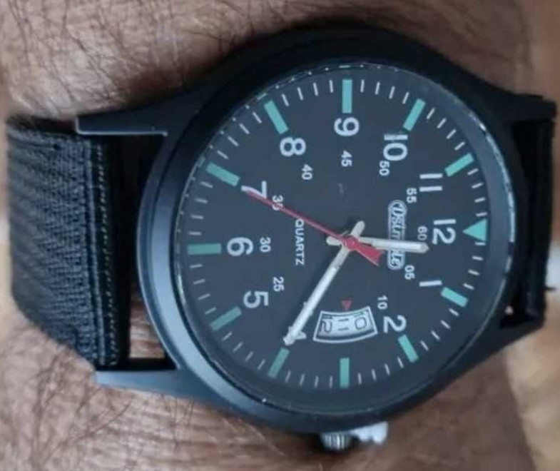 Модные мужские наручные часы с нейлоновым ремешком и календарем. Киев - изображение 1