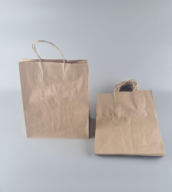 Пакет с ручками бумажный 29*23*11  коричневый №25 (25 шт) Харьков - изображение 2