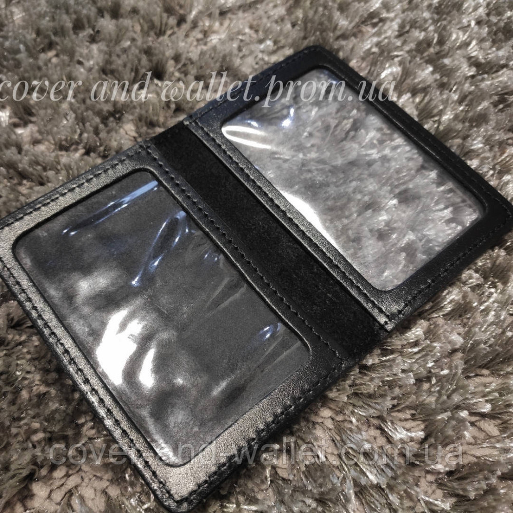 Шкіряна обкладинка на посвідчення адвоката чорного кольору PS Leather Київ - фото 2