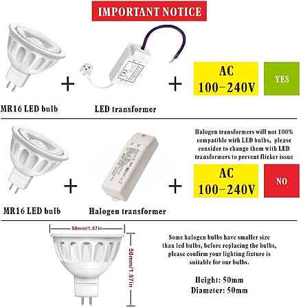 Лампы LED Boxlood MR16 GU5.3 5Вт 12В 3000K 450 лм, комплект 6 шт, тёплый свет, подсветки, трековой с Киев