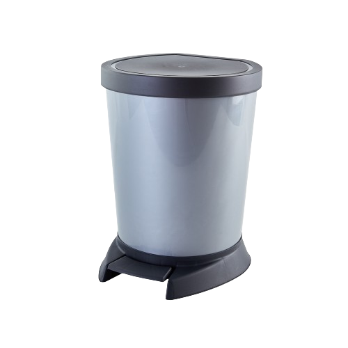 Відро для сміття 18л з педаллю пластик сіре Алеана Житомир - фото 1