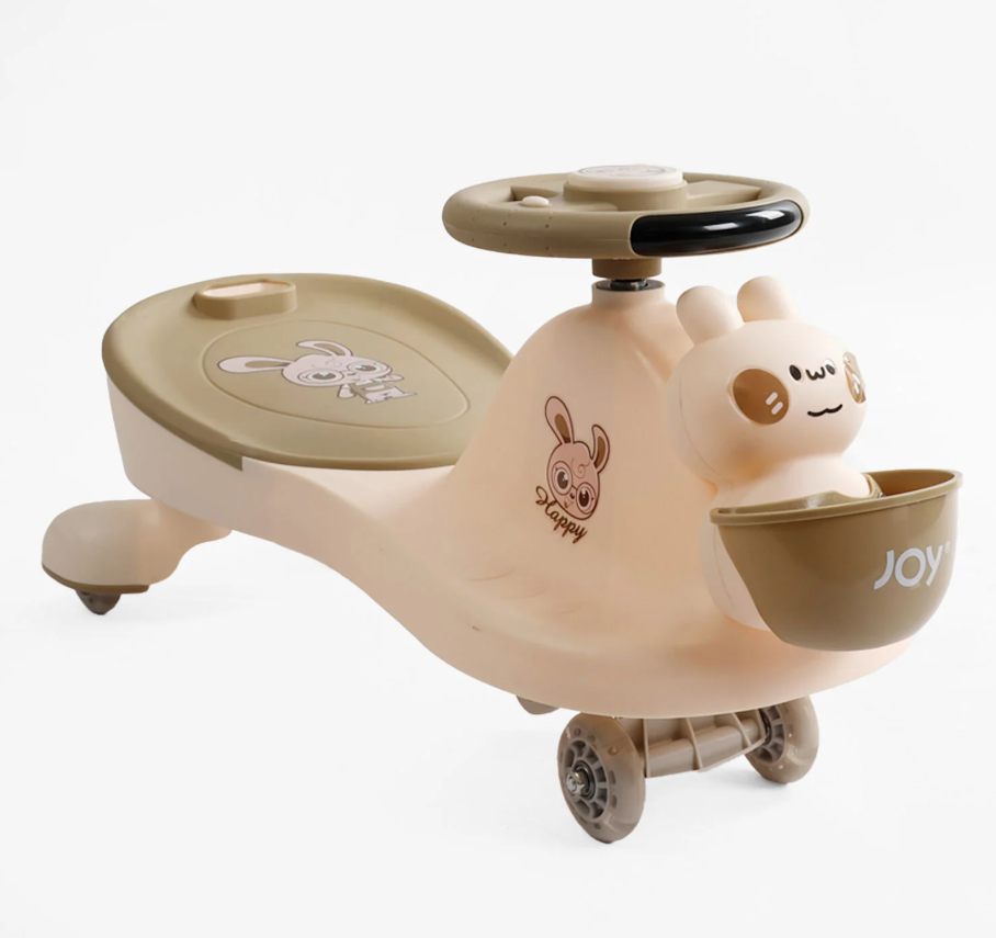 Каталка-толокар JOY колеса PU зі світлом музика захисний бампер батьківська ручка Бежевий (LD-821-52) Чернигов - изображение 4