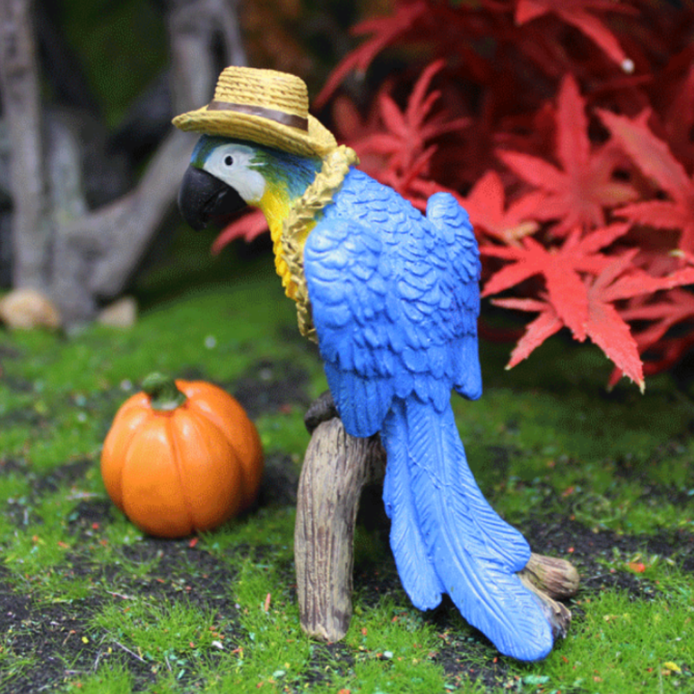 Дон Амиго фигурка попугая Ара с тыквой 8.5 х 6.5 см для мини-сада и декора Одесса - изображение 6