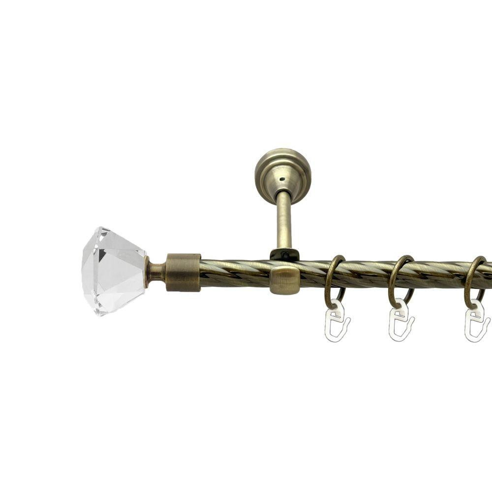 Карниз Orvit Спектралія металевий однорядний відкритий скручена труба кільце металеве Антик 16 мм 240 см Львов - изображение 1