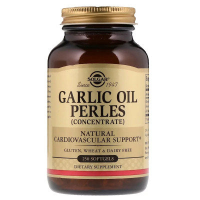 Травы Solgar Чесночное масло, Garlic Oil Perles Concentrate, 250 гелевых (SOL-01221) Винница - изображение 1