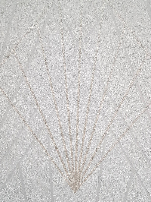 Шпалери вінілові на флізеліні Sintra Simmetria геометрія фігури смуги молочне золото срібло 524404 Київ - фото 2