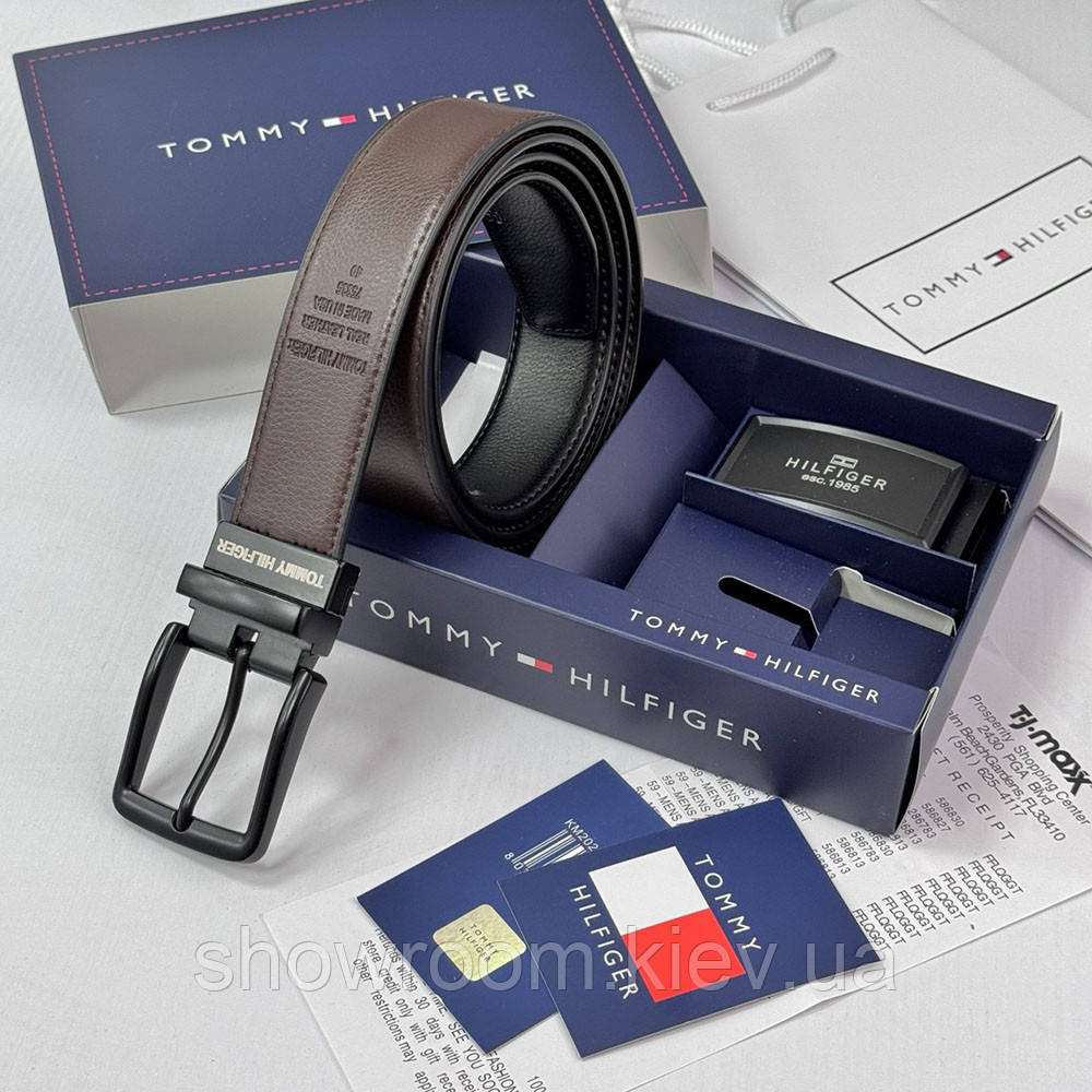 Ремень и две пряжки в подарочной коробке TH (065) Киев - изображение 5