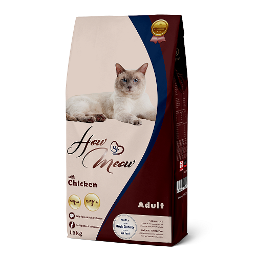 Повнораціонний корм для дорослих котів Хау Мяу How Meow Adult Cat з куркою 15кг Київ - фото 1