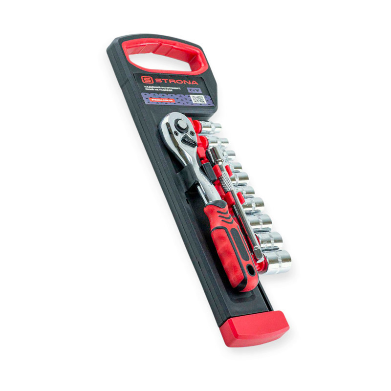 Набір головок 1/4" 12 шт, 4-13 мм з тріщ., Подовж. (планшет) Мукачево - фото 1