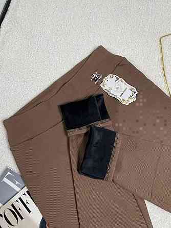 Жіночі стильні  теплі лосини на хутрі рубчик Одеса