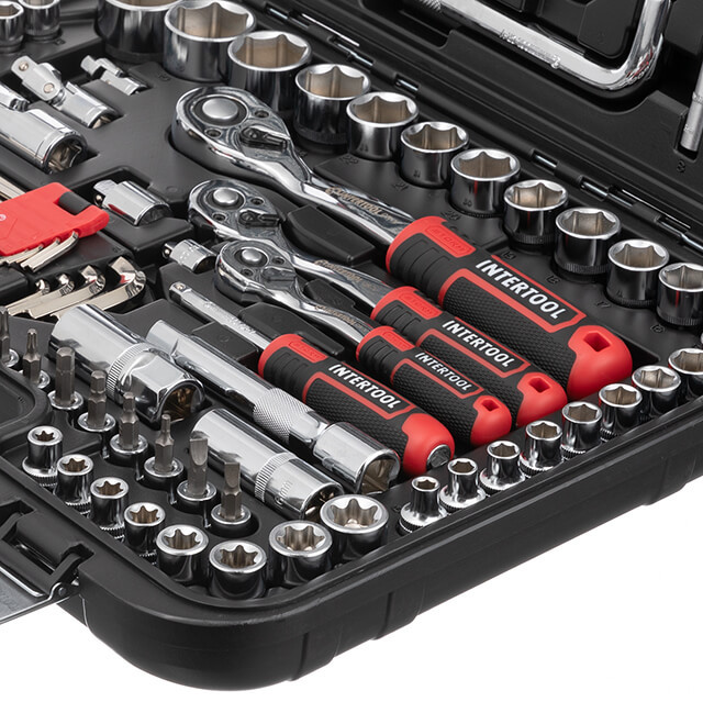 Набір інструментів STORM, 1/2" + 3/8" + 1/4", Cr-V, 126 од., головки: 4-32 мм, E8-E20, біти 38 од., подовж. головки: 8-17 мм, ключі: 8- Львів - фото 8