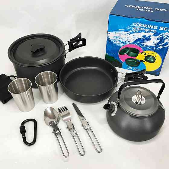 Посуда для кемпинга с прибором, Набор посуды для активного отдыха Набор посуды костра HS-45 Львов