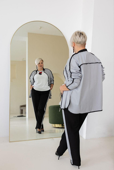 Женский стильный костюм двойка с принтом трикотажный креп+ костюмка 52/54 Одесса - изображение 2