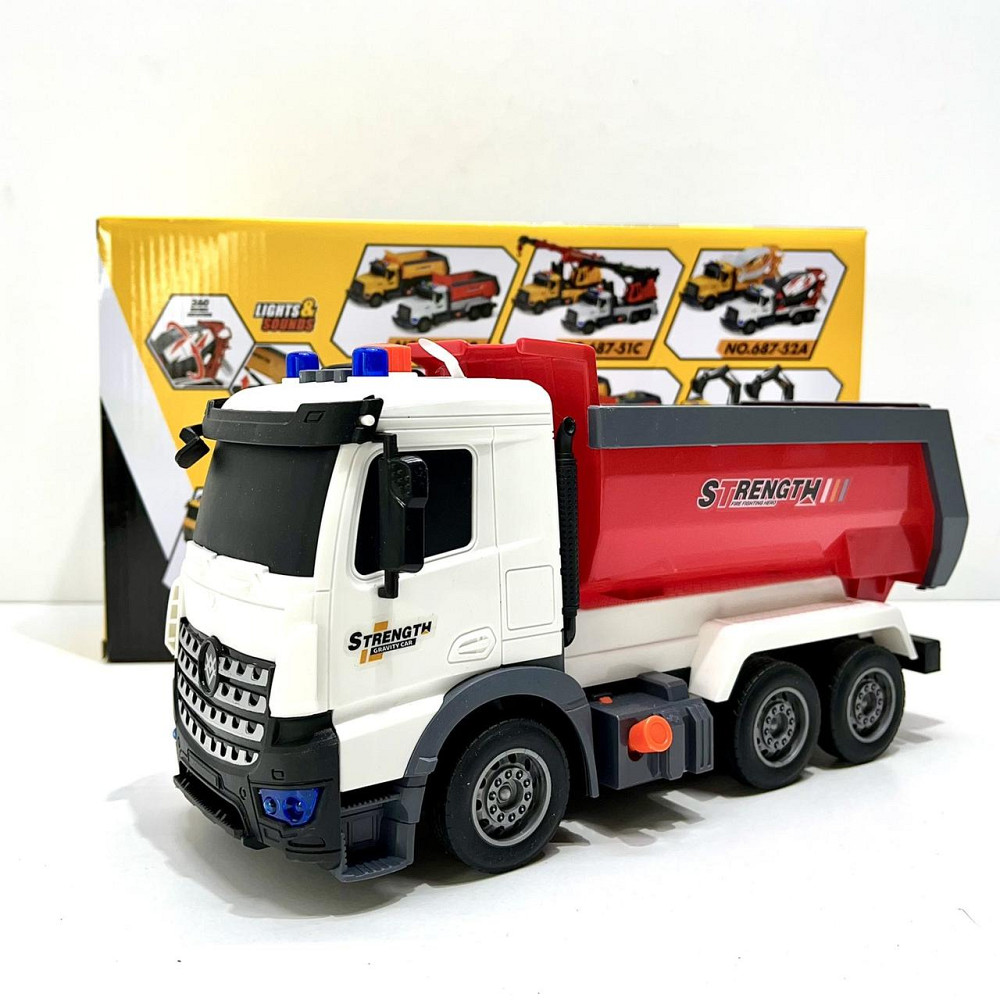 Спецтехніка Самоскид світло звук інерційний механізм рухомий кузов Червоний (687-54C) Чернігів - фото 2