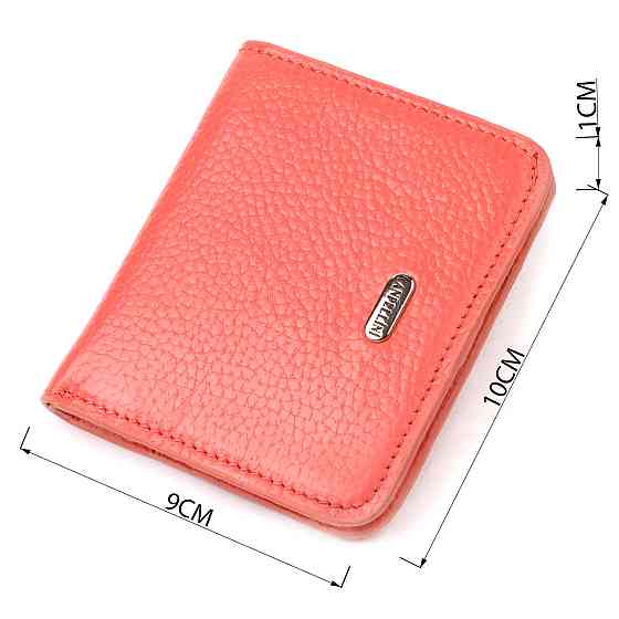 Маленький жіночий гаманець із натуральної шкіри флотар CANPELLINI 21794 Кораловий Київ