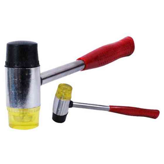 Молоток рихтовочный 35мм с металлической рукояткой, резиновый и полиуретановый сменные бойки. Мукачево