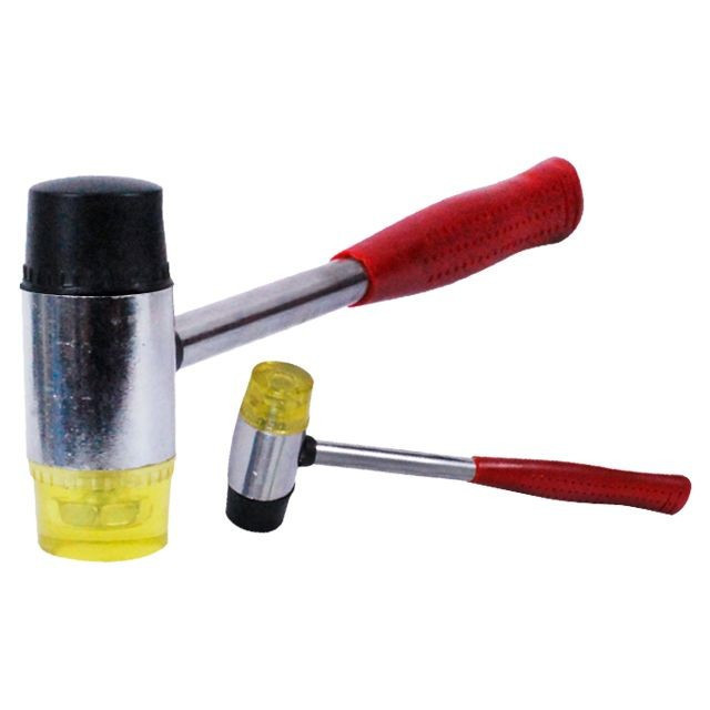 Молоток рихтовочный 35мм с металлической рукояткой, резиновый и полиуретановый сменные бойки. Мукачево - изображение 1