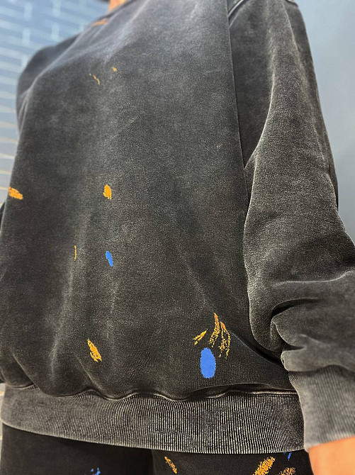 Костюм женский Joy One 24182 оверсайз свитшот с джоггерами вареный утепленный, черный, one size Киев - изображение 13