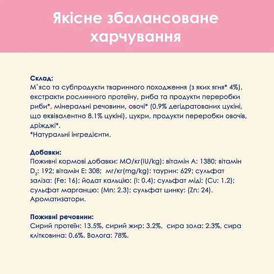 Вологий корм CAT CHOW Kitten для кошенят, шматочки у підливці, з ягням та цукіні, 85 г Київ