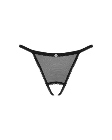 Прозорі стрінги з доступом Obsessive Celia Noir crotchless thong XL/2XL Львов