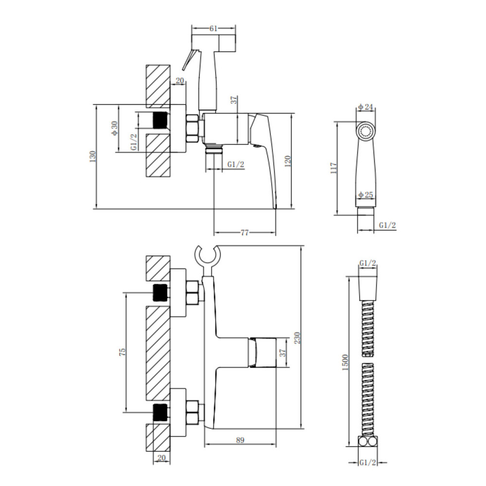 Гигиенический душ из латуни, круглый Qtap Tern Chrome (k30) QTTER262CRM47590 Харьков - изображение 4