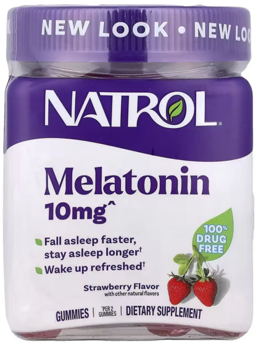 Мелатонін жувальний 10 мг Natrol Melatonin Gummies 60 пастилок зі смаком полуниці Київ - фото 1