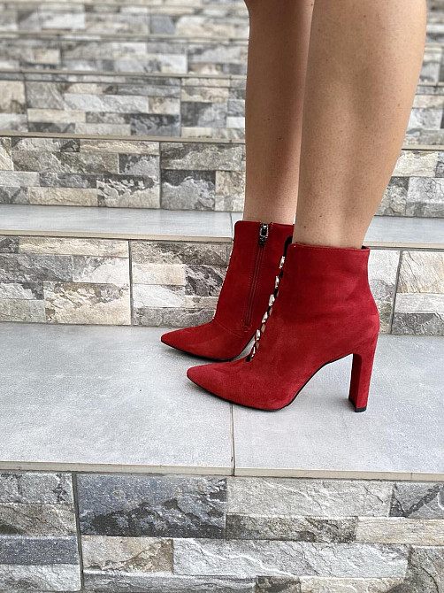 LIRIO Жіночі черевики LIRIO червоні натуральна замша 38р. каблук 9см ( /95-9551) Коломия - фото 2