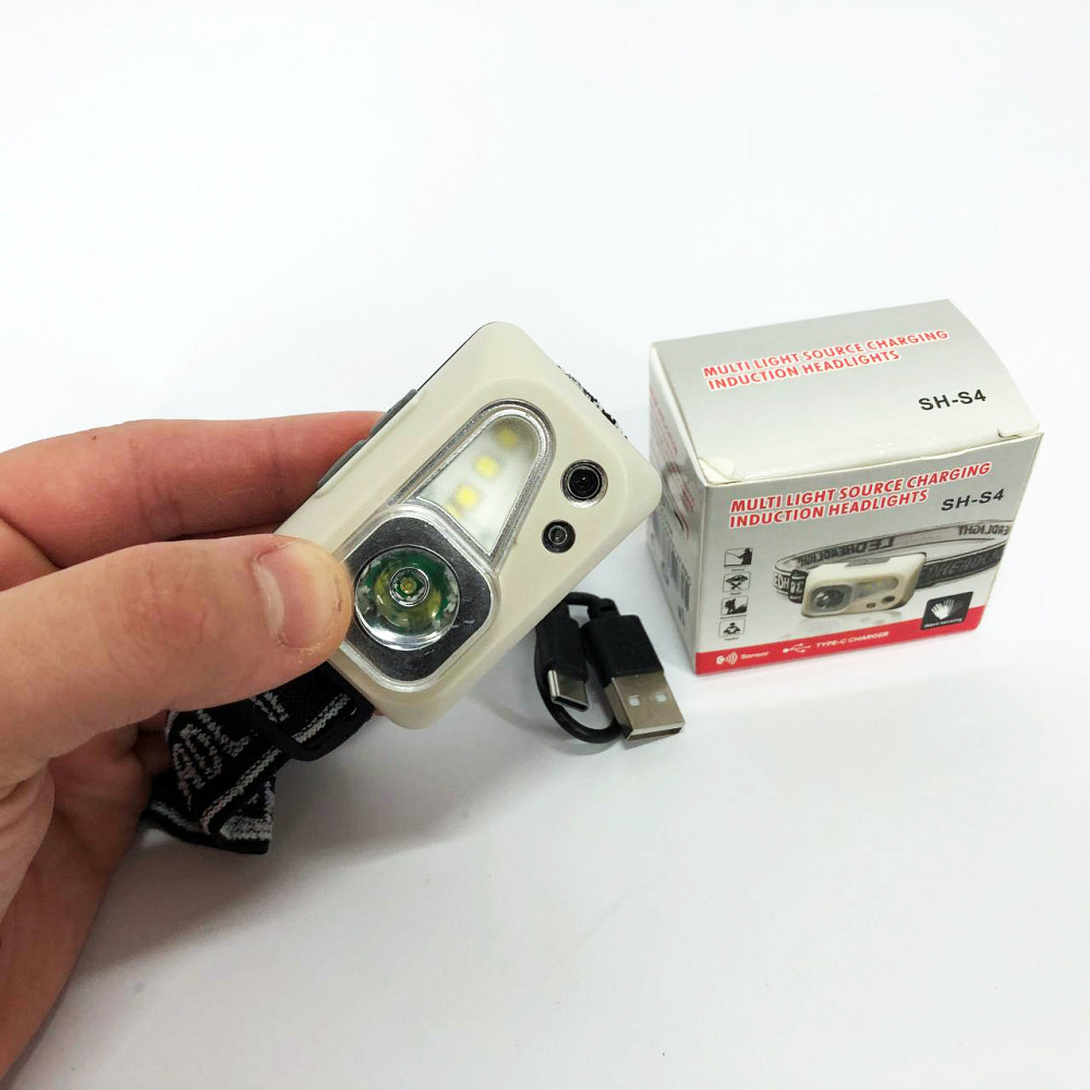 Яркий светодиодный мощный фонарь SH-S4-XPE+3SMD, Фонарик налобник, Фонарик на голову диодный NJ-69 Львов - изображение 1