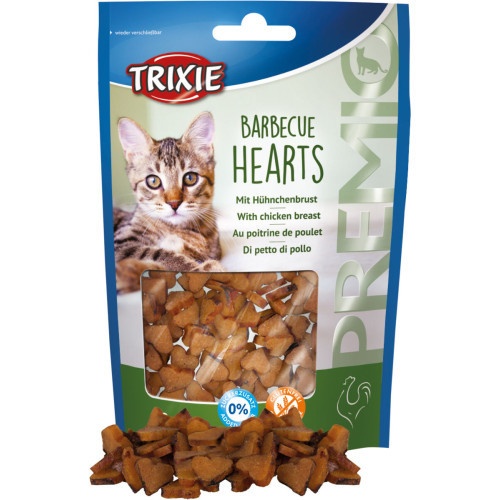Ласощі Trixie Premio Barbecue Hearts with Chicken Breast для котів сердечка з куркою 50 г Київ - фото 3