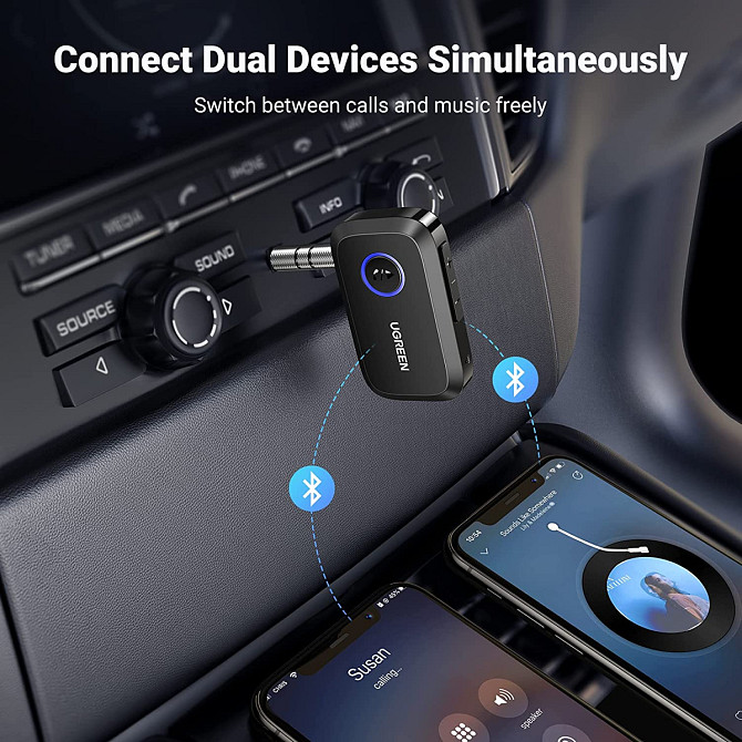 Bluetooth 5.3 приймач UGreen CM596 з AUX-виходом, мікрофоном для автомагнітол, дом.театров 90748 Николаев - изображение 4