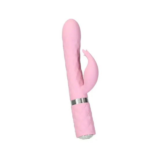 Розкішний кролик з ротацією та вібрацією Pillow Talk Lively Pink, кристал Сваровскі, потрійний відро Львів